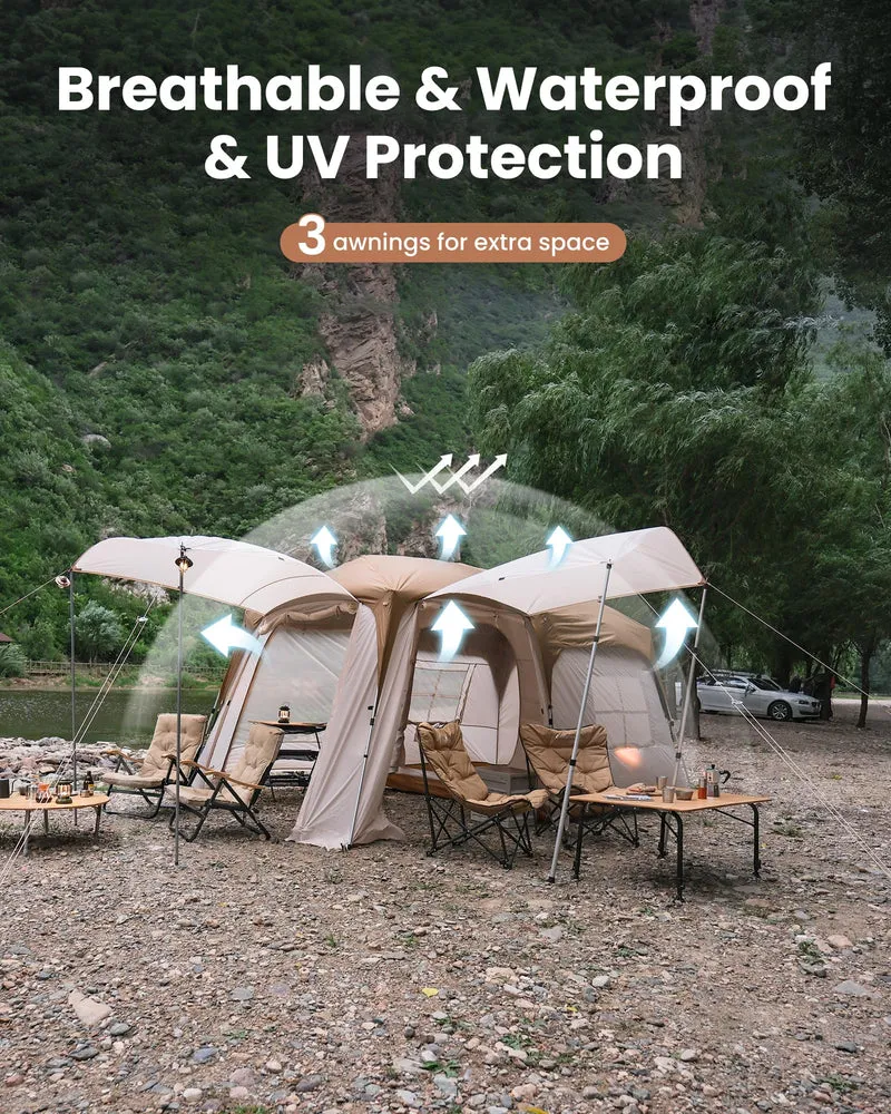 KingCamp MOUNTAIN IN T2 Instant Cabin Tent with Extended Porch