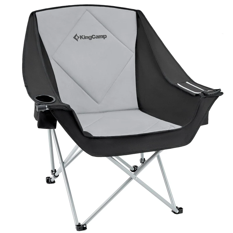KingCamp Folding Sofa Chair | Padded Camping Chair with Cooler Armrest, Cup Holder, 300lb Capacity Portable Outdoor Couch