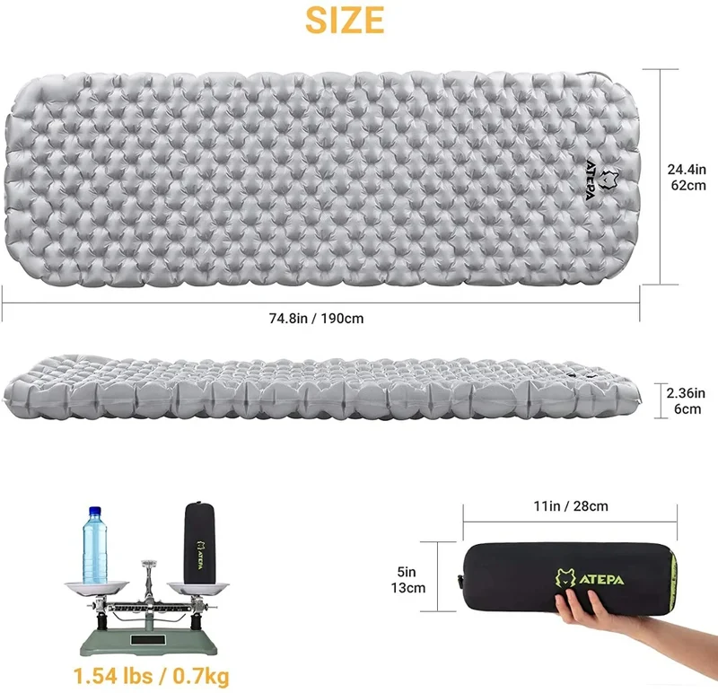 ATEPA HALOES 5.0 Air Pad Insulated Inflating Sleeping Pad R-Value 3