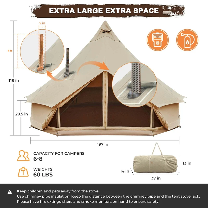 KingCamp KHAN C 500 Canvas Camping Bell Tent
