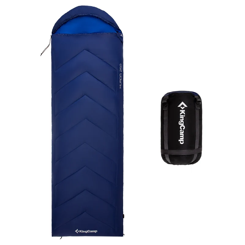 KingCamp HURON 250 Sleeping Bag | 3-Season Envelope Bag with Hood