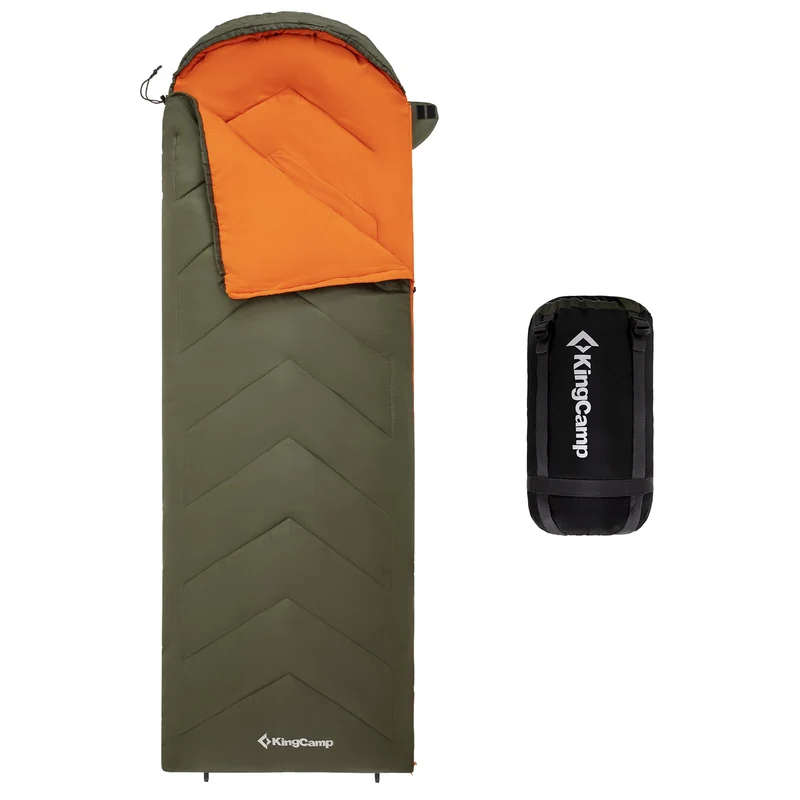 KingCamp HURON 250 Sleeping Bag | 3-Season Envelope Bag with Hood