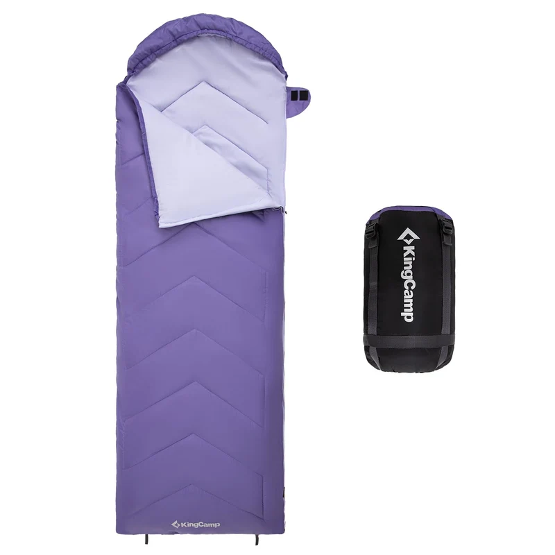 KingCamp HURON 250 Sleeping Bag | 3-Season Envelope Bag with Hood