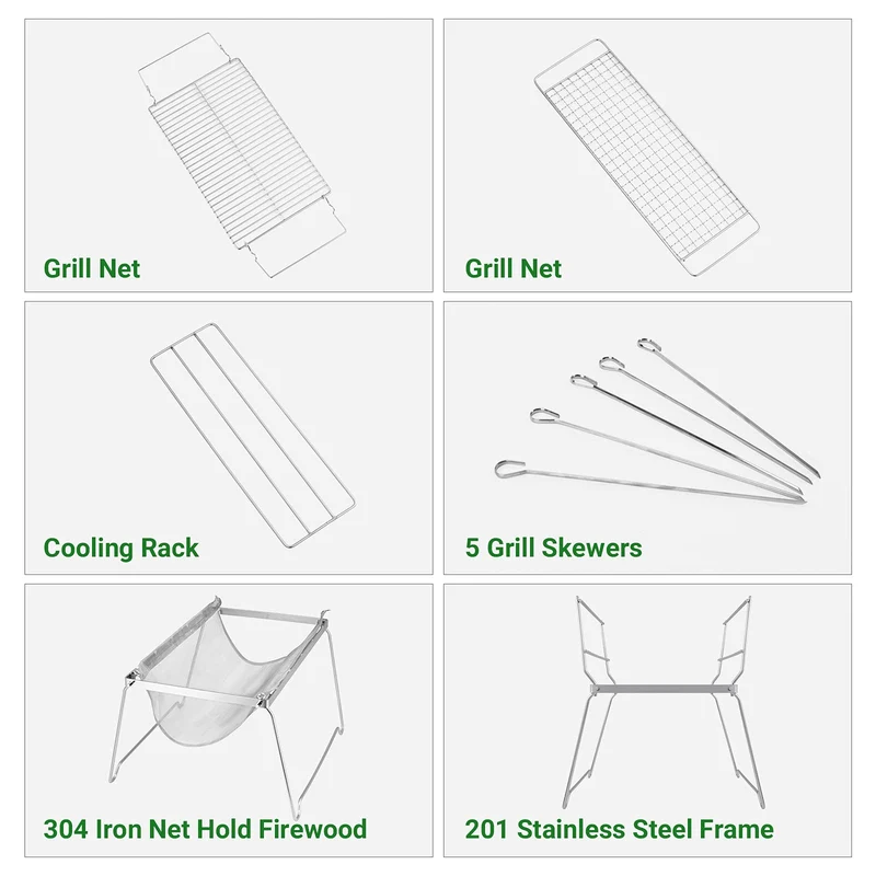 YETO FIRESKILL Campfire Grill BBQ Picks set