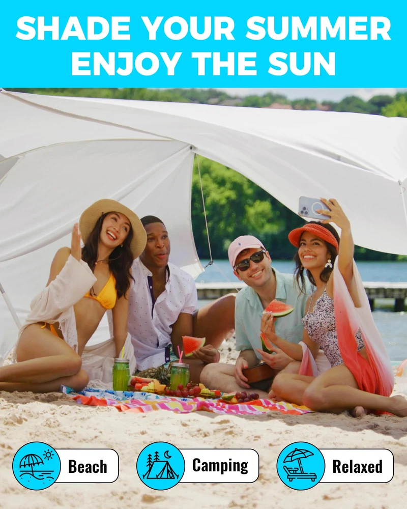 KingCamp 2-in-1 Beach Umbrella and Beach Shade Canopy