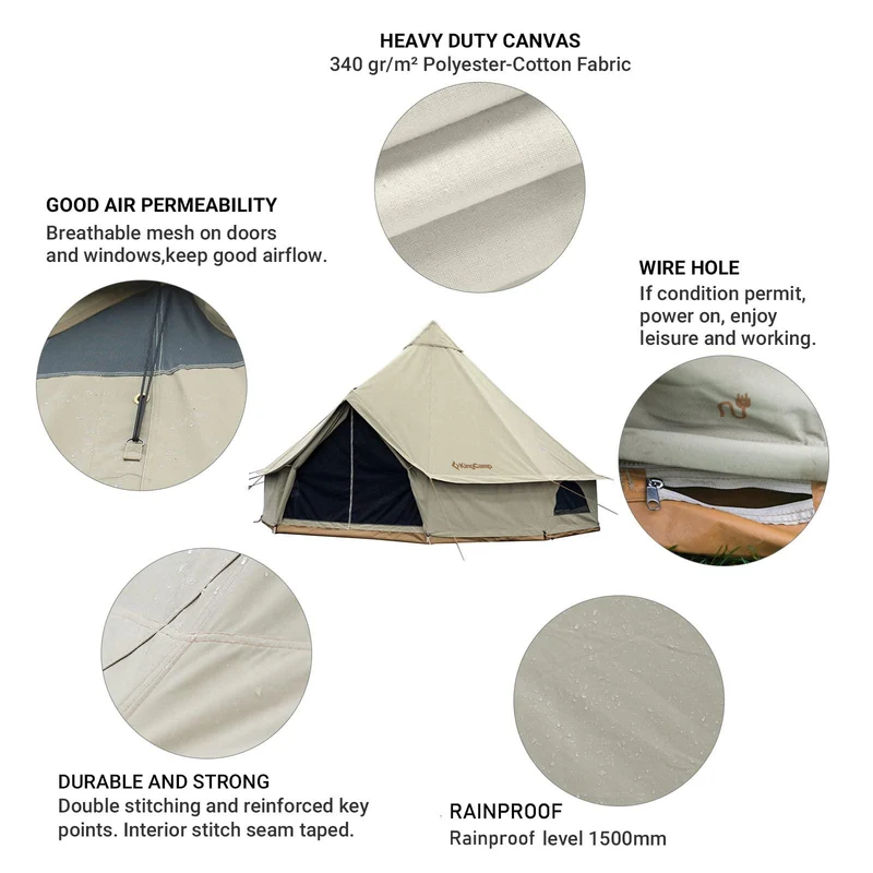 KingCamp KHAN 8-10 Person Camping Hot Tent