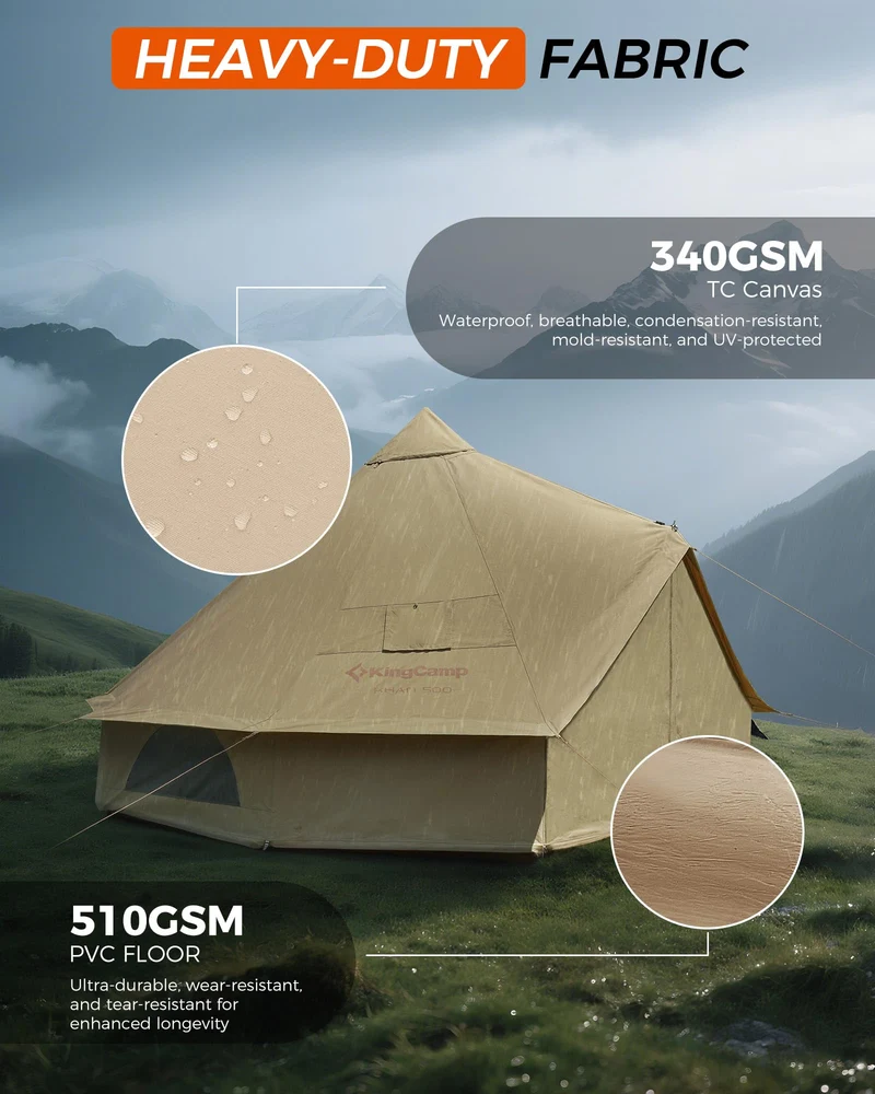 KingCamp KHAN 8-10 Person Camping Hot Tent