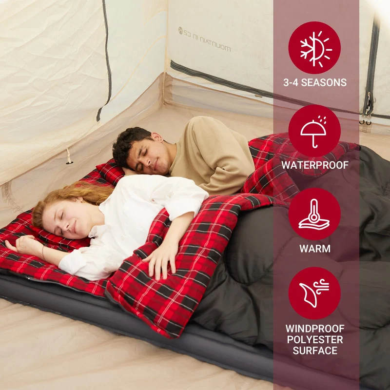 KingCamp SNOWFLAKE 300D Sleeping Bag-Envelope Double with 2 Pillows
