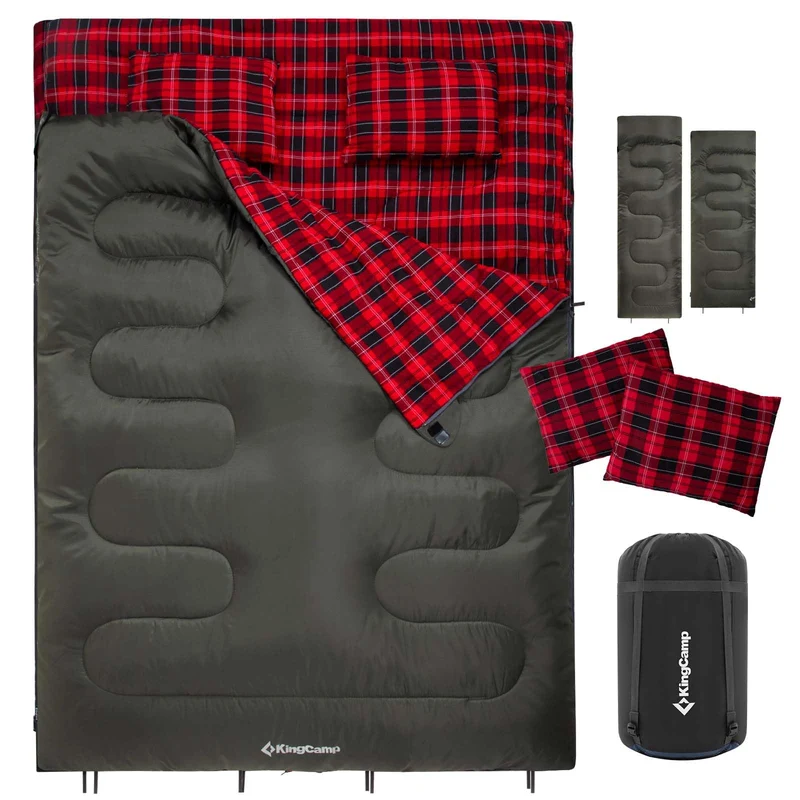 KingCamp SNOWFLAKE 300D Sleeping Bag-Envelope Double with 2 Pillows