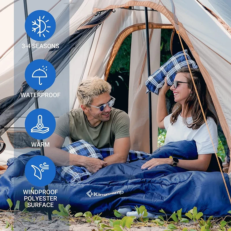 KingCamp SNOWFLAKE 300D Sleeping Bag-Envelope Double with 2 Pillows