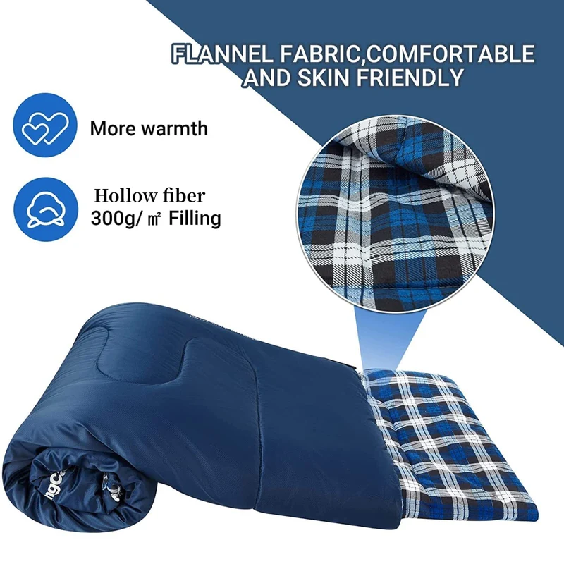 KingCamp SNOWFLAKE 300D Sleeping Bag-Envelope Double with 2 Pillows