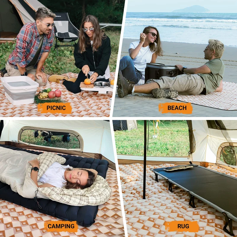 KingCamp POCAHONTAS XL Picnic Rug Double-Sided Velvet Picnic Cushion