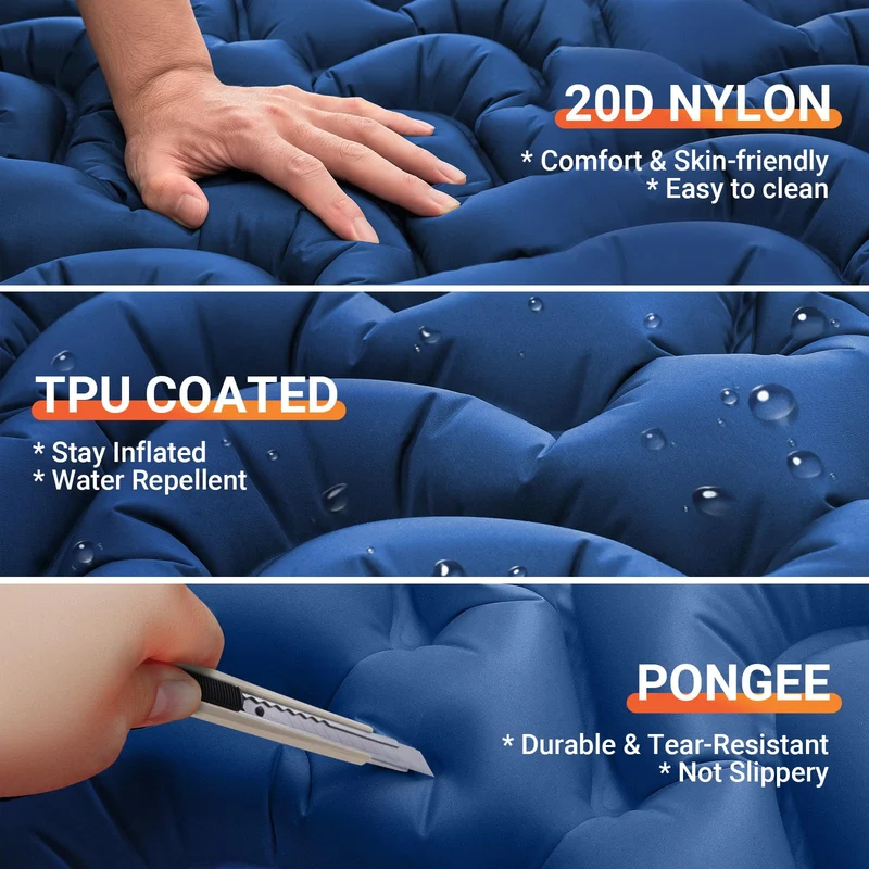 KingCamp DELUXE 10 Single Air Pad Spacious Mattress - 2 Pack