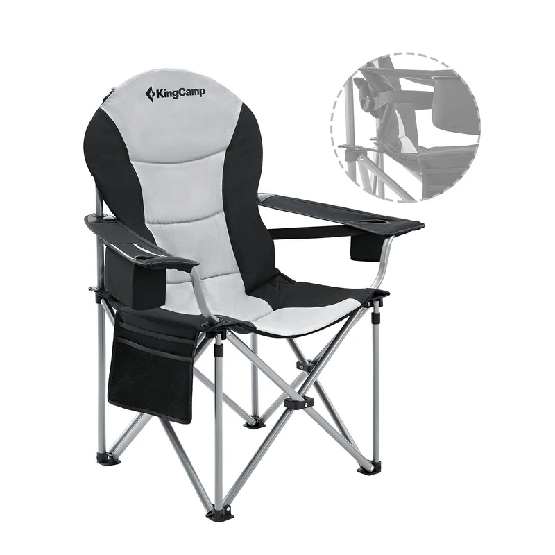 KingCamp JUNIPER C10 PLUS Heavy Duty Folding Camping Chair | 550lb Capacity Oversized Camp Chair with Lumbar Support