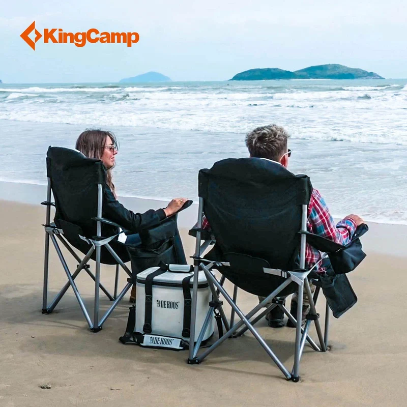 KingCamp JUNIPER C10 PLUS Heavy Duty Folding Camping Chair | 550lb Capacity Oversized Camp Chair with Lumbar Support