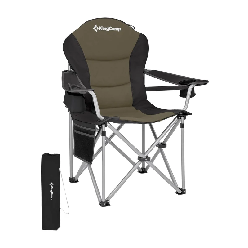 KingCamp JUNIPER C10 PLUS Heavy Duty Folding Camping Chair | 550lb Capacity Oversized Camp Chair with Lumbar Support