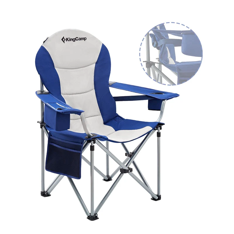 KingCamp JUNIPER C10 PLUS Heavy Duty Folding Camping Chair | 550lb Capacity Oversized Camp Chair with Lumbar Support
