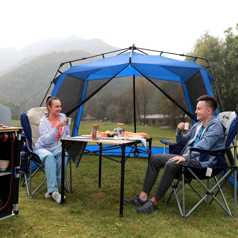 KingCamp JUNIPER C10 PLUS Heavy Duty Folding Camping Chair | 550lb Capacity Oversized Camp Chair with Lumbar Support