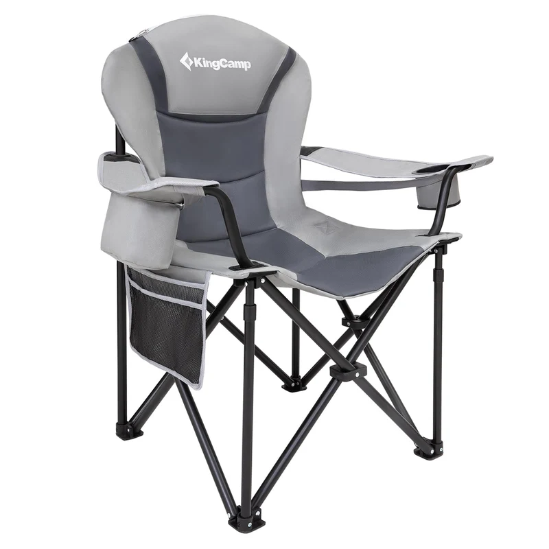 KingCamp JUNIPER C10 PLUS Heavy Duty Folding Camping Chair | 550lb Capacity Oversized Camp Chair with Lumbar Support
