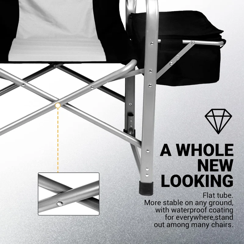 KingCamp Camping Directors Chair with Cooler Bag and Side Table