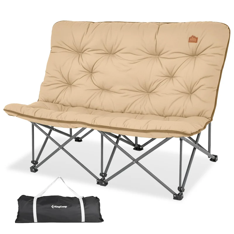 KingCamp LEMON C20 Loveseat Couch | Double Butterfly Folding Camping Chair for Two