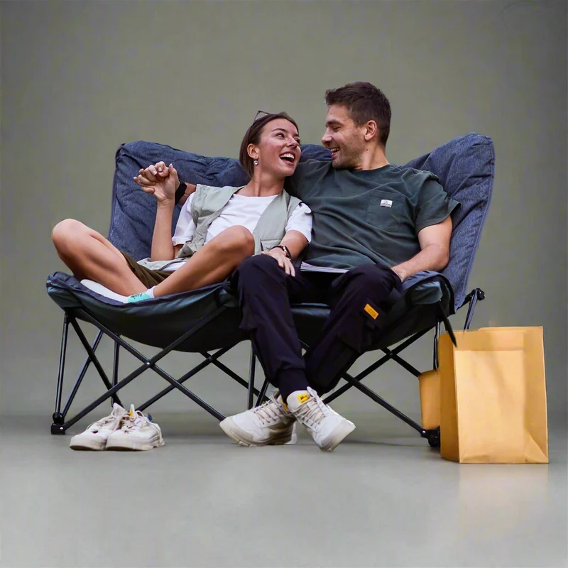 KingCamp LEMON C20 Loveseat Couch | Double Butterfly Folding Camping Chair for Two