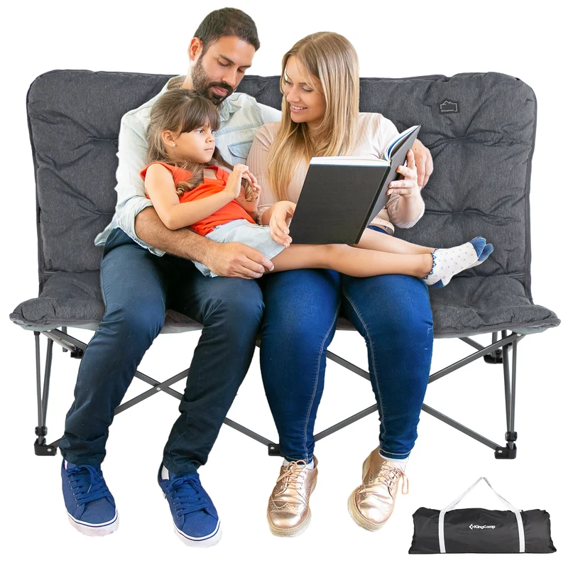 KingCamp LEMON C20 Loveseat Couch | Double Butterfly Folding Camping Chair for Two