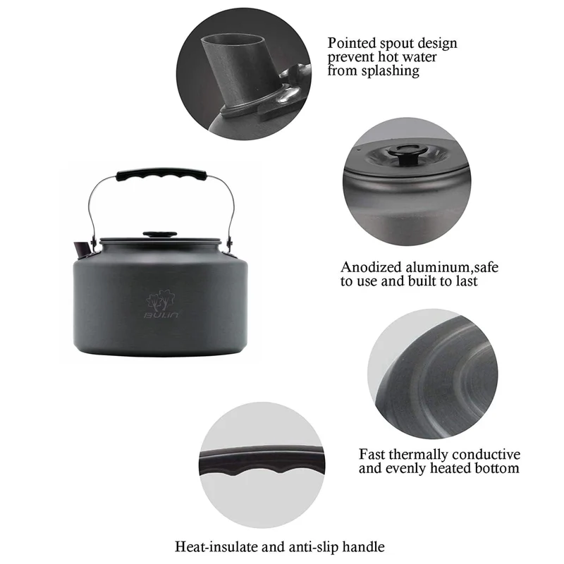 BULIN Camping Kettle 2.2L & Burner Backpacking Stove Bundle