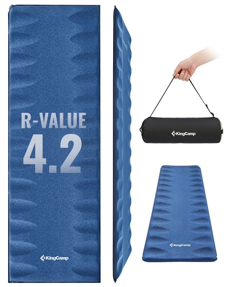 KingCamp PARADOX 5 Self-Inflating Sleeping Pad | R-Value 4.2, Rollover Prevention Camping Mattress