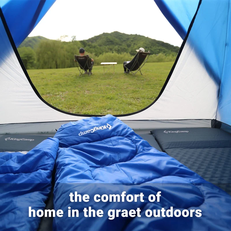 KingCamp Classic Light Self-Inflating Sleeping Pad – 2in Thick, Built-in Pillow, Compact for Backpacking & Camping