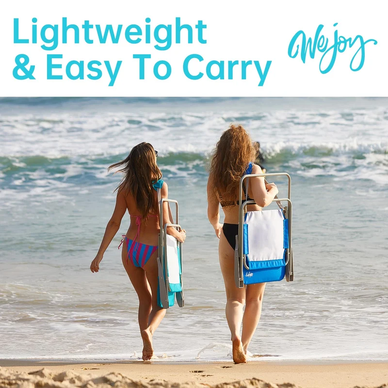 WEJOY AQUAL B10 Folding Beach Chair | Lightweight Outdoor Lawn Chair with High Back, 300lb Capacity