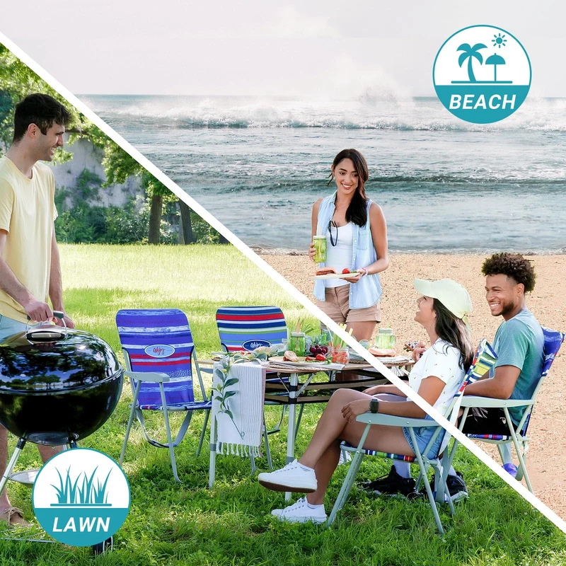 WEJOY AQUAL B10 Folding Beach Chair | Lightweight Outdoor Lawn Chair with High Back, 300lb Capacity