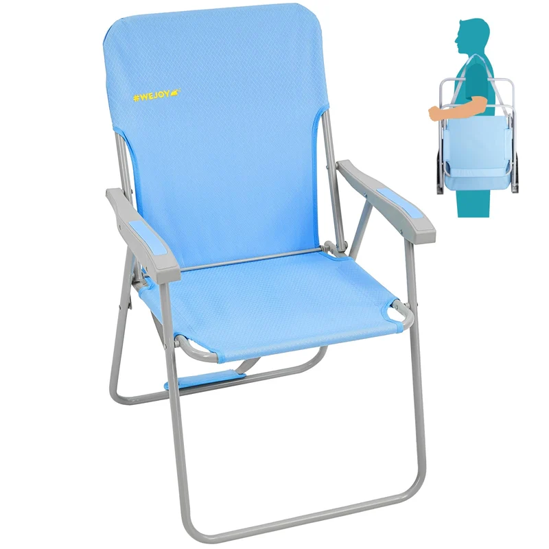 WEJOY AQUAL B10 Folding Beach Chair | Lightweight Outdoor Lawn Chair with High Back, 300lb Capacity