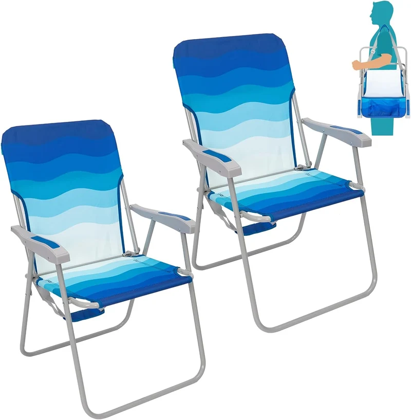 WEJOY AQUAL B10 Folding Beach Chair | Lightweight Outdoor Lawn Chair with High Back, 300lb Capacity