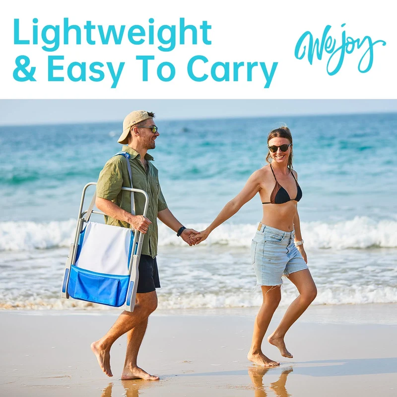 WEJOY AQUAL B10 Folding Beach Chair | Lightweight Outdoor Lawn Chair with High Back, 300lb Capacity