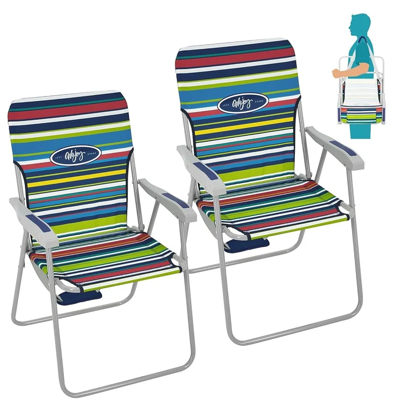 WEJOY AQUAL B10 Folding Beach Chair | Lightweight Outdoor Lawn Chair with High Back, 300lb Capacity