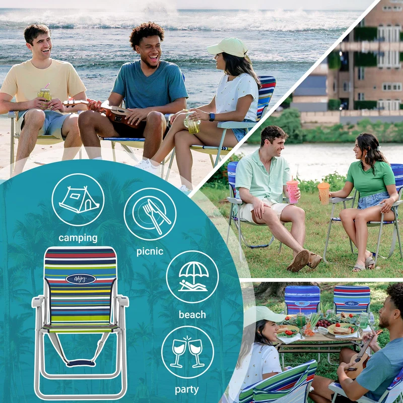 WEJOY AQUAL B10 Folding Beach Chair | Lightweight Outdoor Lawn Chair with High Back, 300lb Capacity