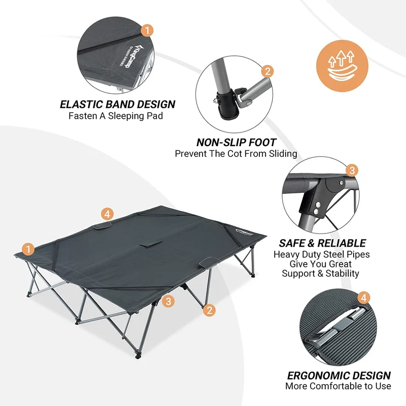 KingCamp Deluxe Double Folding Camping Cot