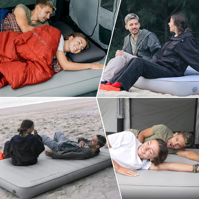 KingCamp PREMIUM SUPER 15 Double Self-Inflating Sleeping Pad | R-Value 15.5 Extreme Insulation, 5.9" Thick 2-Person Camping Mattress