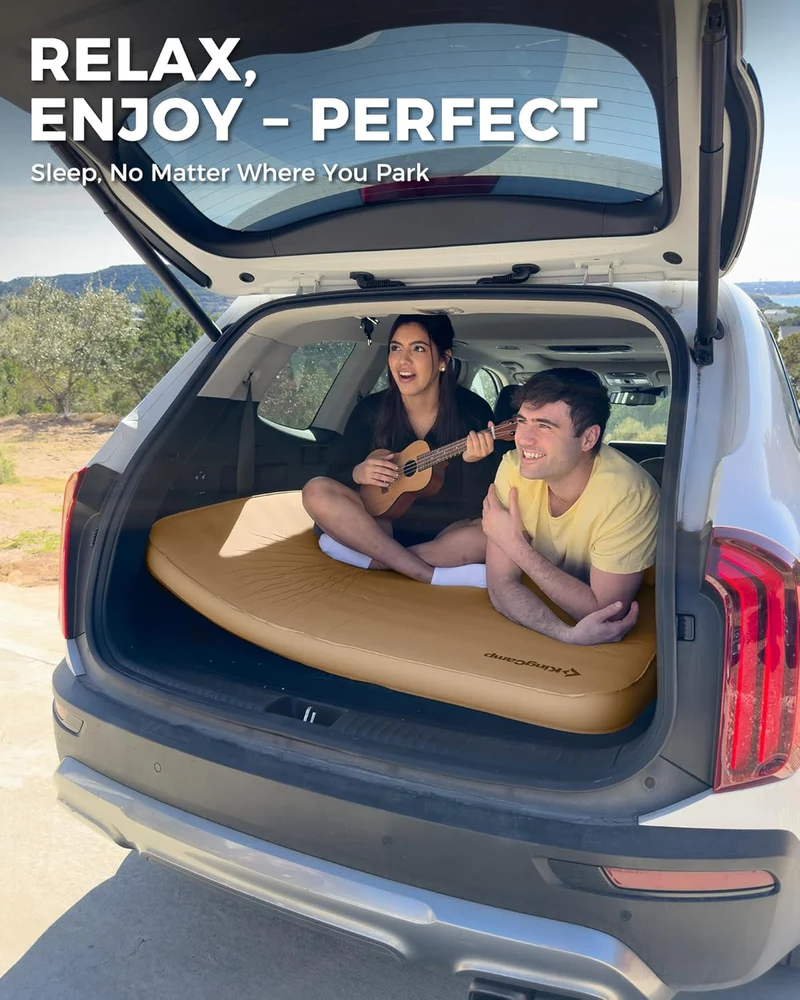 KingCamp PREMIUM SUPER 15 Double Self-Inflating Sleeping Pad | R-Value 15.5 Extreme Insulation, 5.9" Thick 2-Person Camping Mattress