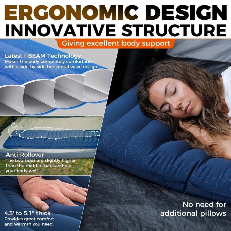 KingCamp Ergonomic High-Low Inflatable Sleeping Pad