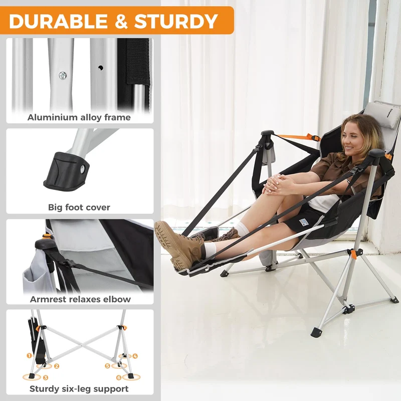 KingCamp ORCHID C20 Folding Rocking Chair Hammock Camping Chair