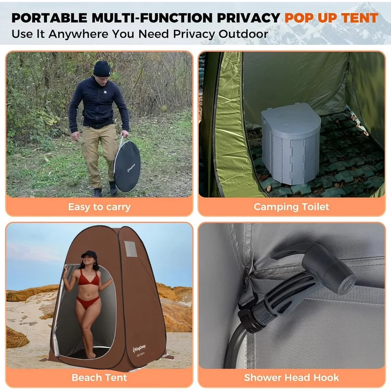 KingCamp MARASUSA POP Instant Privacy Tent | Pop-Up Camping Shower Tent with UPF50+ Sun Protection