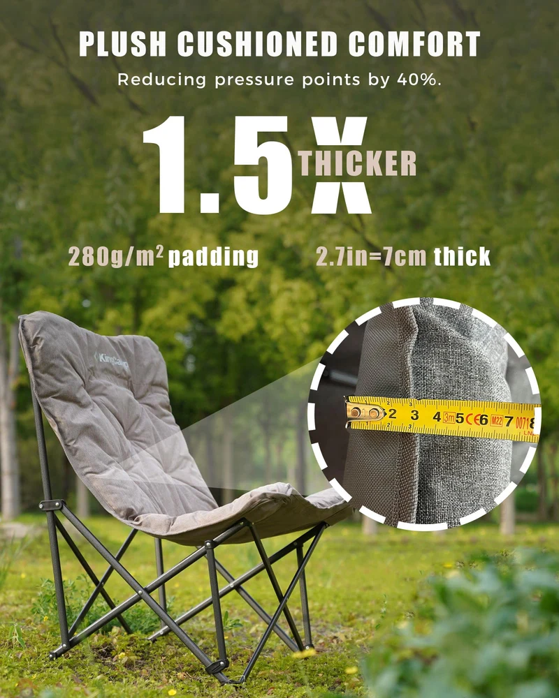 KingCamp LEMON C10 Oversized Butterfly Camping Chair | High-Back Padded Folding Chair for Adults