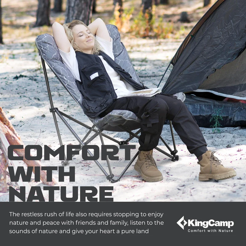 KingCamp LEMON C10 Oversized Butterfly Camping Chair | High-Back Padded Folding Chair for Adults