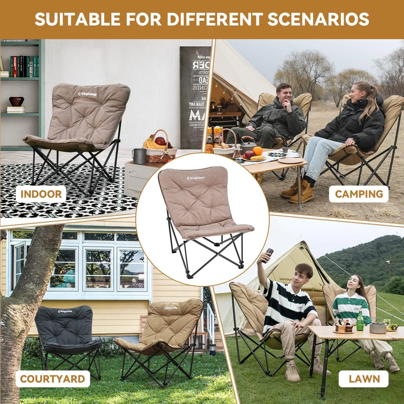 KingCamp LEMON C10 Oversized Butterfly Camping Chair | High-Back Padded Folding Chair for Adults