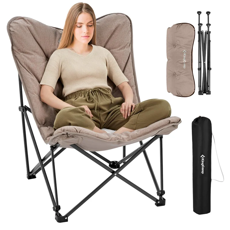 KingCamp LEMON C10 Oversized Butterfly Camping Chair | High-Back Padded Folding Chair for Adults