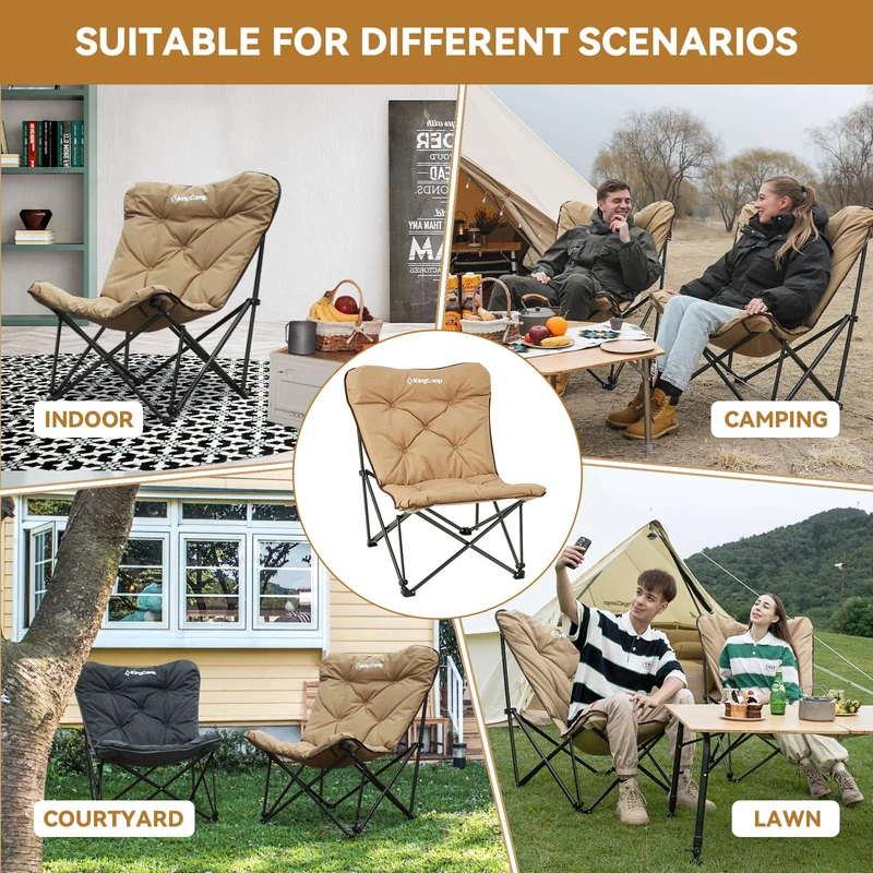 KingCamp LEMON C10 Oversized Butterfly Camping Chair | High-Back Padded Folding Chair for Adults