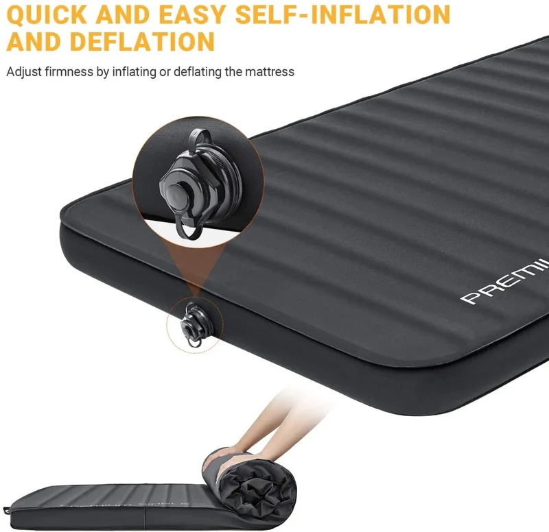 KingCamp PREMIUM SINGLE Self-Inflating Sleeping Pad | R-Value 7.5, 3" Thick for 4-Season Camping