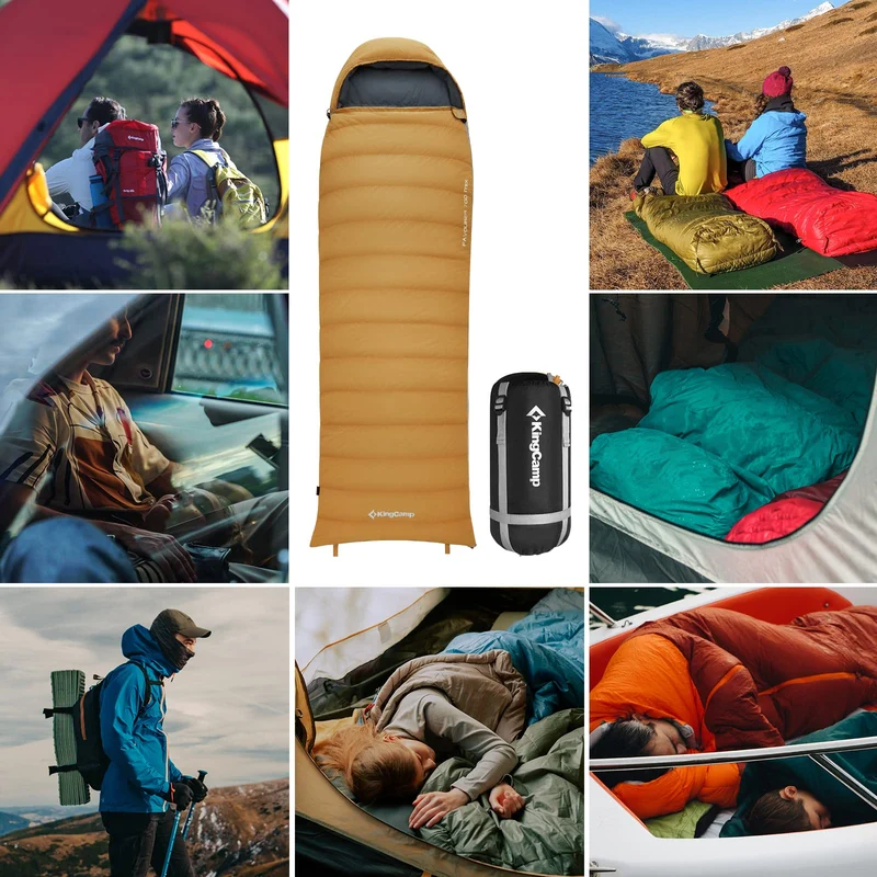 KingCamp Lightweight Down Sleeping Bag-Envelope With Hood
